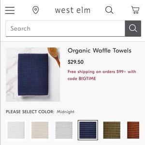 West Elm Organic Waffle Towel